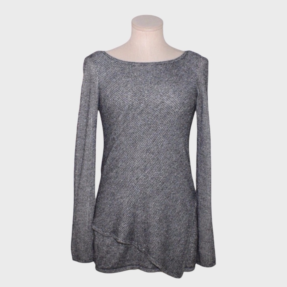 White‎ House Black Market Heather Gray Knit Top